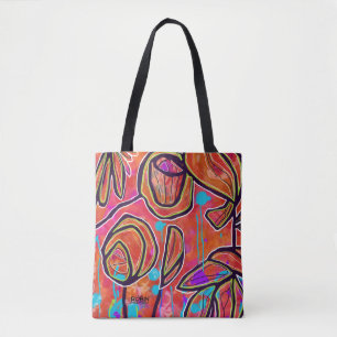 Vibrant Digital Art Tote or Cross Body Bag