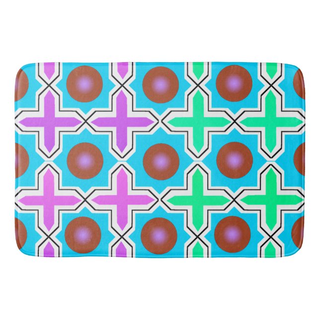 Vibrant Digital Design Large Bath Mat – Perfect Si (Front)