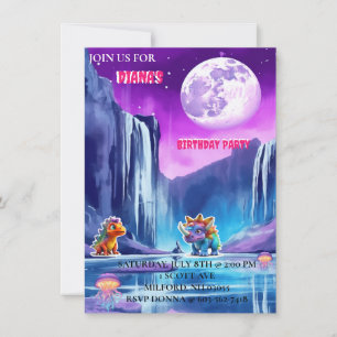 VIBRANT "DINOSAUR" THEME BIRTHDAY INVITATIONS