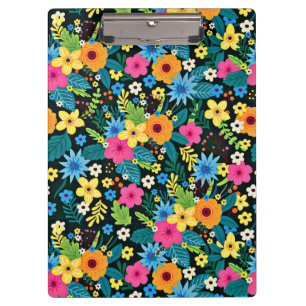 Vibrant Ditsy Flowers Floral Pattern-43785 Clipboard