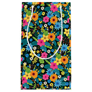 Vibrant Ditsy Flowers Floral Pattern-43785 Small Gift Bag