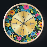 Vibrant Ditsy Flowers Floral Pattern Design-43785 Clock<br><div class="desc">Bright and colorful ditsy floral pattern featuring vibrant flowers,  perfect for stylish apparel,  accessories,  and gifts with a fresh botanical look. (Design code-43785).</div>