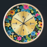 Vibrant Ditsy Flowers Floral Pattern Design-43785 Clock<br><div class="desc">Bright and colorful ditsy floral pattern featuring vibrant flowers,  perfect for stylish apparel,  accessories,  and gifts with a fresh botanical look. (Design code-43785).</div>