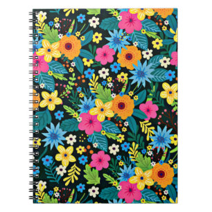 Vibrant Ditsy Flowers Floral Pattern Design-43785 Notebook