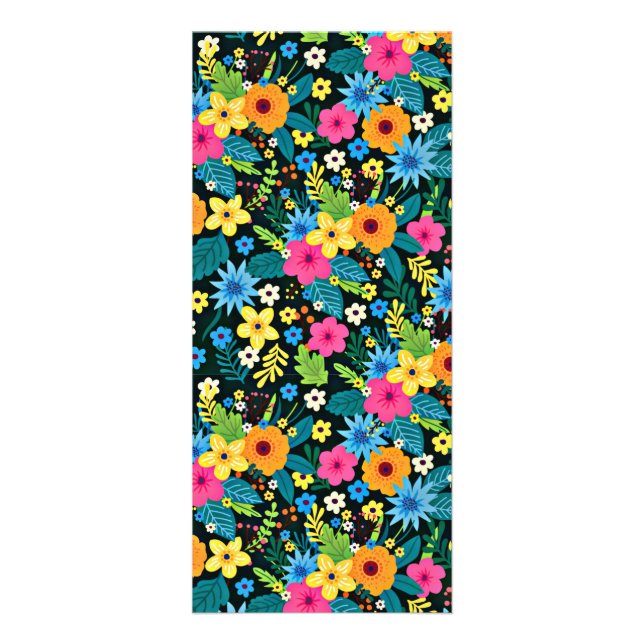 Vibrant Ditsy Flowers Floral Pattern Design-43785 Rack Card (Front)
