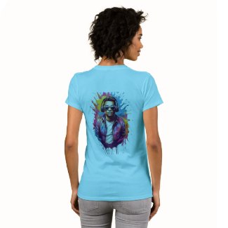 Vibrant DJ Logo Design: Bursting with Colorful T-Shirt
