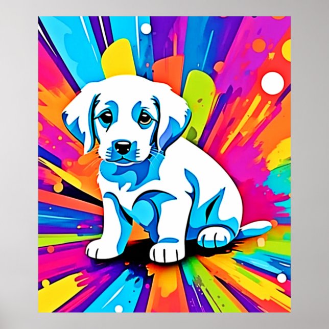 Vibrant Dog Artwork Poster (Front)