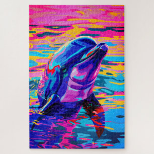 Vibrant Dolphin – Colorfull Ocean Dream Jigsaw Puzzle