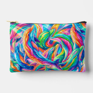 Vibrant Dolphin Dreamscape – Psychedelic Boho Accessory Pouch