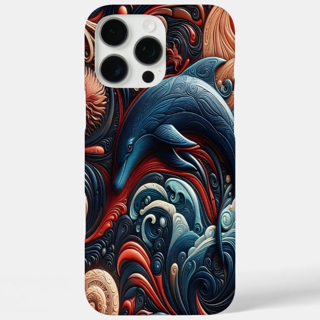 Vibrant Dolphin Ocean Art Case-Mate iPhone Case (Back)