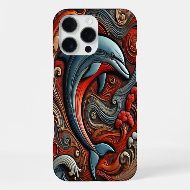 Vibrant Dolphin Wall Décor iPhone Case (Back)