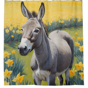 Vibrant Donkey And Yellow Daffodils