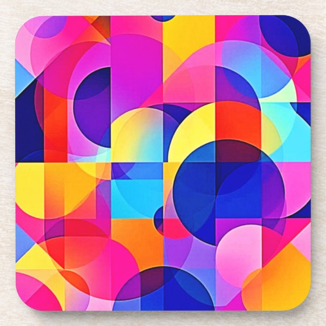 Vibrant Dot Energy Art Coaster (Front)