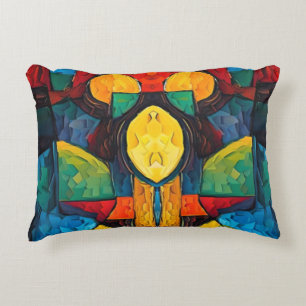 Vibrant Dreams Geometry – Bold Modern Abstract Art Accent Pillow