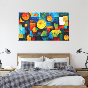 Vibrant Dreams Geometry – Bold Modern Abstract Art Canvas Print