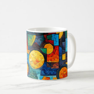 Vibrant Dreams Geometry – Bold Modern Abstract Art Coffee Mug