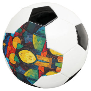 Vibrant Dreams Geometry – Bold Modern Abstract Art Soccer Ball