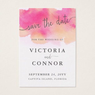 Vibrant Dreams Save the Date Cards Pink Peach