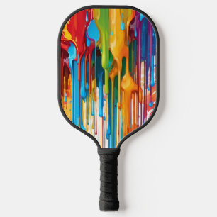 Vibrant Dripping Paint Pickleball Paddle