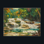 Vibrant Dunn's River Falls Jamaica Postcard<br><div class="desc">Discover the enchanting allure of Jamaica with this post-impressionist Dunns River Falls Jamaica postcard. The striking colours and dynamic brushstrokes capture the essence of this iconic waterfall, making it a memorable keepsake or an exceptional way to share your admiration for the island with loved ones. Embrace the tropical charm of...</div>