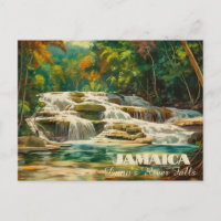 Vibrant Dunn's River Falls Jamaica Postcard