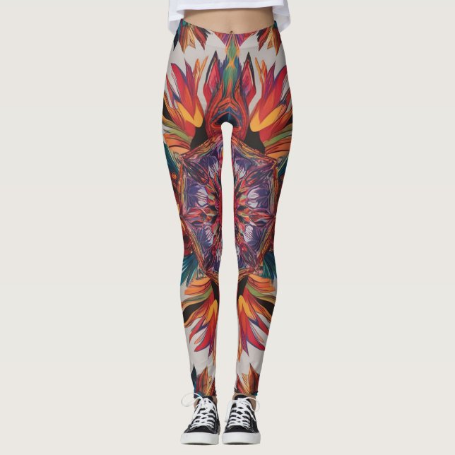 Vibrant Dynamic All-Over-Print Leggings – Bold (Front)