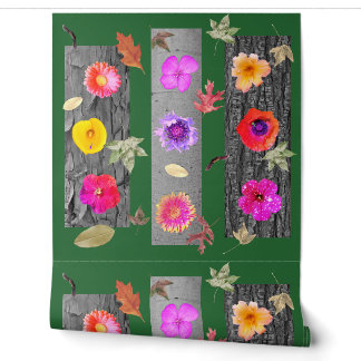 Vibrant Dynamic Nature Inspired Collage Wallpaper