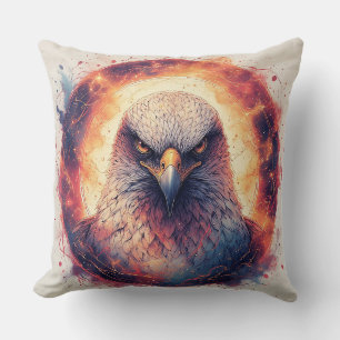 Vibrant Eagle Artwork Throw Pillow