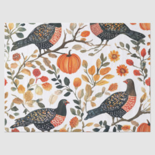 Vibrant Earthy Watercolor Birds - Bohemian Flair Tissue Paper