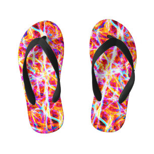 Vibrant Electric Abstract Pattern Kid's Flip Flops