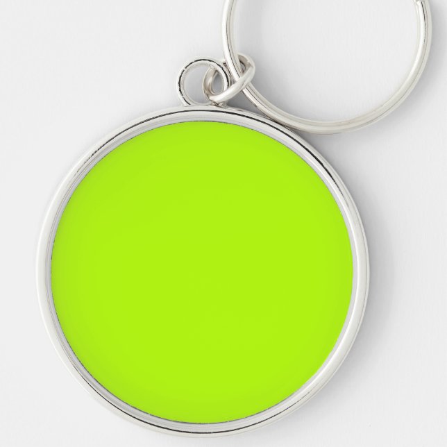 Vibrant Electric Lime Green Ready to Customize Keychain (Front)
