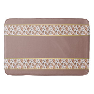 Vibrant Elegance: Clay and Gold Abstract Bathmat