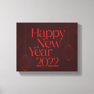 Vibrant, elegant, cool Happy New Year 2022 design Canvas Print