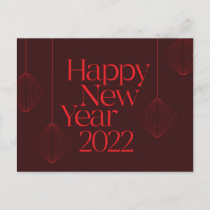 Vibrant, elegant, cool Happy New Year 2022 design Postcard