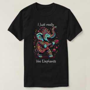 Vibrant Elephant Wearing a Whimsical Hat T-Shirt