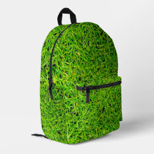 Vibrant Emerald Green Lawn Grass  Printed Backpack