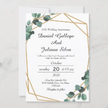 Vibrant Emerald Greenery Wedding Anniversary 