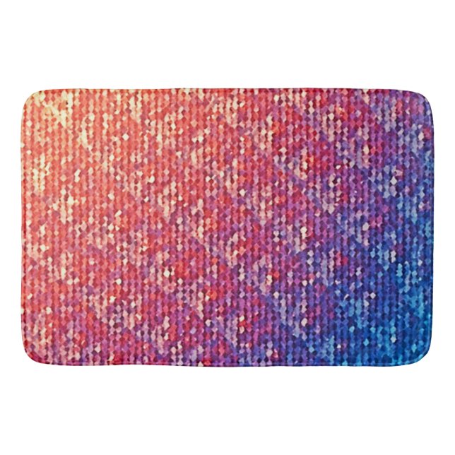 Vibrant Emotional Mosaic Sparkle Bath Mat (Front)