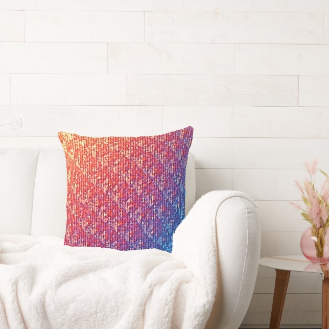 Vibrant Emotional Mosaic Sparkle Throw Pillow (Couch)
