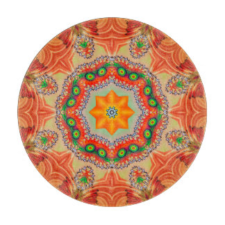Vibrant energy colours: mandala design. cutting board