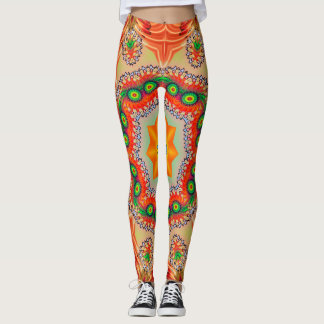 Vibrant energy colours: mandala design. leggings