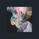 Vibrant Energy Swirl Pink Turquoise Glow Canvas Print<br><div class="desc">Swirling ribbons of electric turquoise, vivid magenta, fiery coral, golden yellow, peach, and deep teal twist in a radiant, semi-transparent energy burst. Gossamer threads and luminous veils flow outward from a glowing pink-magenta core against pure black, creating intense motion, depth, and high-vibrational light. The composition radiates creative ignition, emotional awakening,...</div>