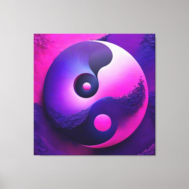 Vibrant Enlightenment Colourful Yin Yang Symbolism Canvas Print (Front)