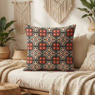 Vibrant Ethnic Arabesque Bohemian Mosaic Pattern Fabric