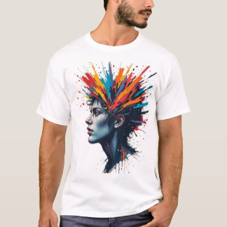 Vibrant Explosion of Colours Artistic T-Shirt Desi