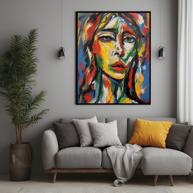 Vibrant Expressionist Abstract Woman Portrait Poster (Creator Uploaded)
