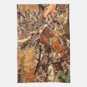 Vibrant Fall Forest Nature Camouflage Decor Kitchen Towel