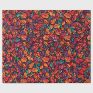 Vibrant Fall Leaves Wrapping Paper