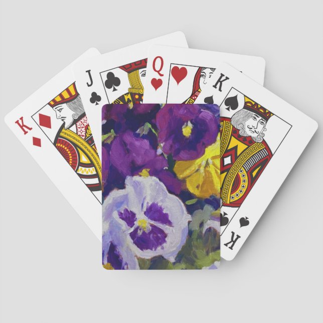 Vibrant Fancy Pants Pansies Classic Playing Cards (Back)