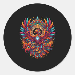 Vibrant Fantasy Pcute Ss Cute Ssnix Mythical Bird Classic Round Sticker